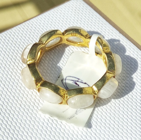 Silver Moonstone Eternity Band - Picture 3 of 6